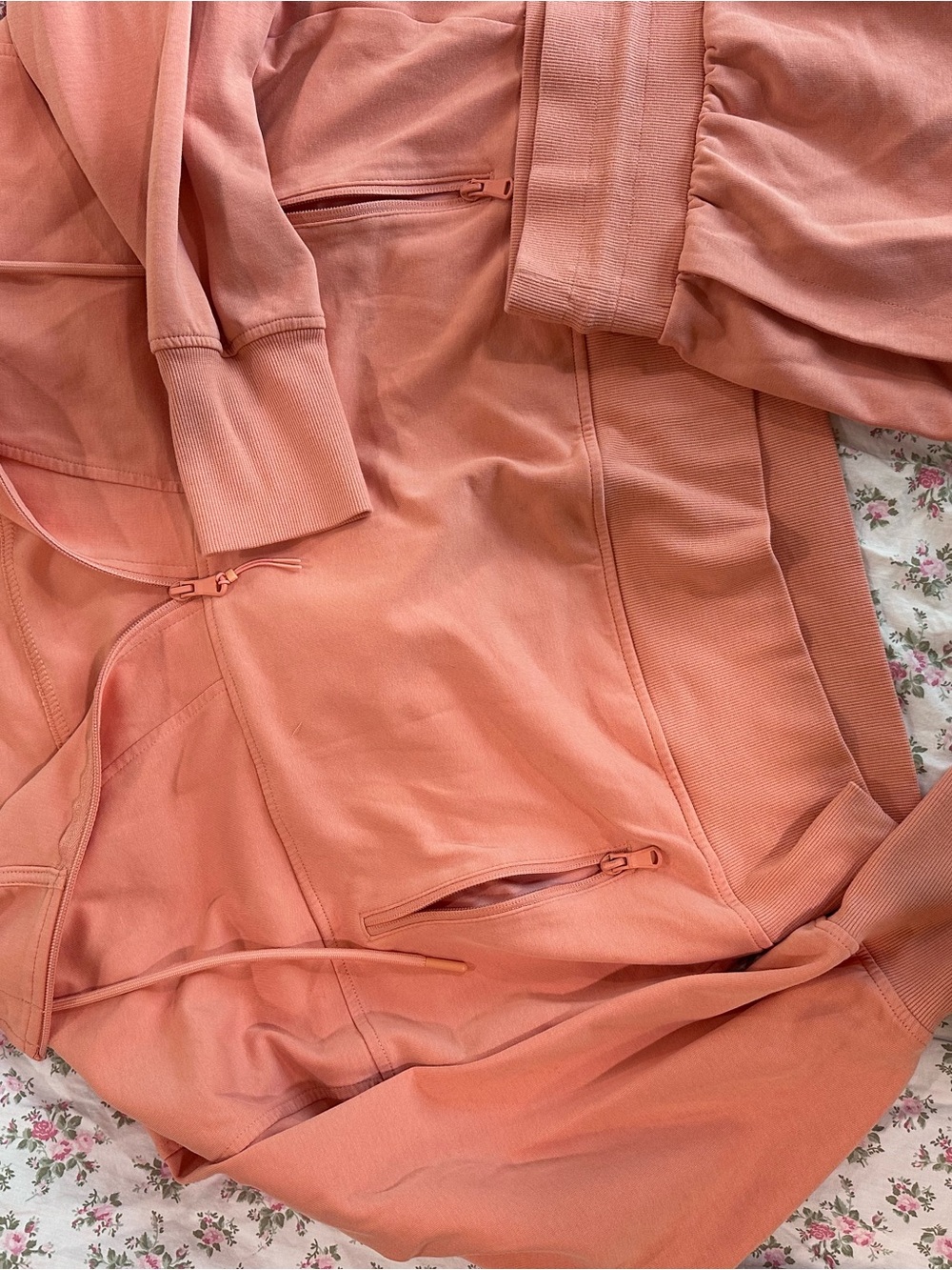 Old Navy Coral Half-Zip Pullover and Shorts set XL